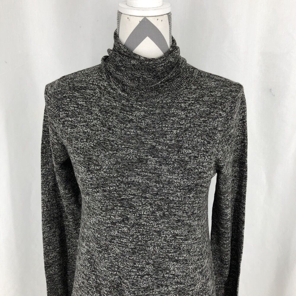 Max Studio Heathered Gray Long Sleeve Turtleneck Sweater Dress 6909650 Medium